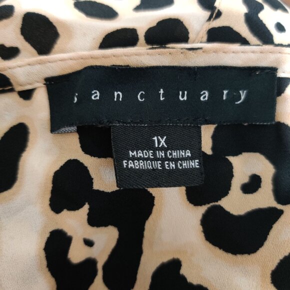 Sanctuary Womens Plus Size Top Blouse Surplice Wrap Leopard Animal Print Sz 1X - Picture 4 of 9